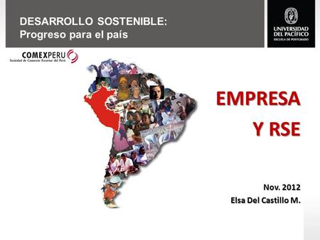EMPRESA EMPRESA Y RSE Nov. 2012 Elsa Del Castillo M. DESARROLLO SOSTENIBLE: Progreso para el país.