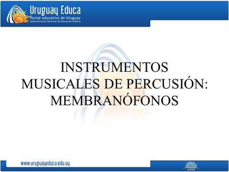 INSTRUMENTOS MUSICALES DE PERCUSIÓN: MEMBRANÓFONOS