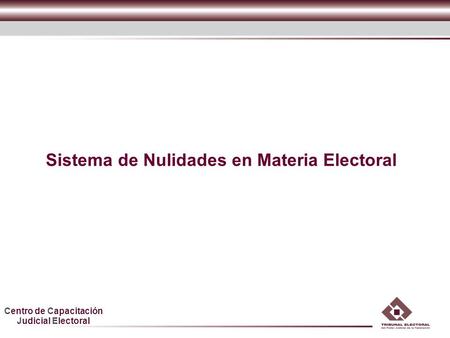 Sistema de Nulidades en Materia Electoral