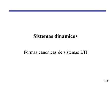 Formas canonicas de sistemas LTI