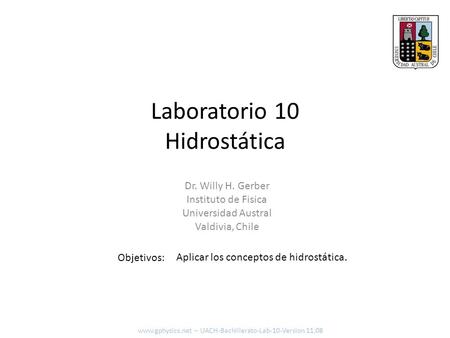 Laboratorio 10 Hidrostática
