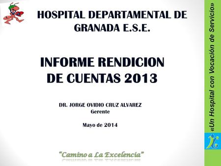INFORME RENDICION DE CUENTAS 2013 “Camino a La Excelencia”