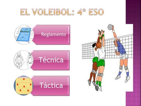 El Voleibol: 4º ESO Reglamento Técnica Táctica.