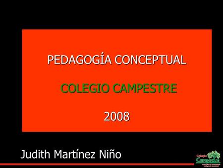 PEDAGOGÍA CONCEPTUAL COLEGIO CAMPESTRE 2008