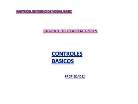 CONTROLES BASICOS PARTE DEL ENTORNO DE VISUAL BASIC