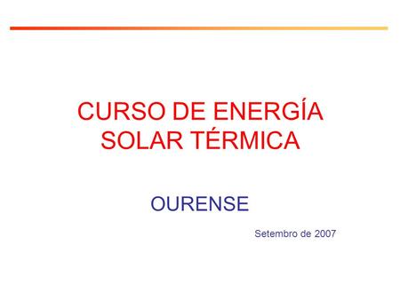 CURSO DE ENERGÍA SOLAR TÉRMICA