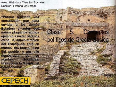 Clase 5: Conceptos políticos de Grecia clásica