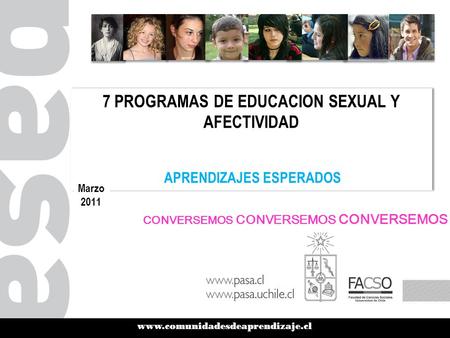 7 PROGRAMAS DE EDUCACION SEXUAL Y AFECTIVIDAD APRENDIZAJES ESPERADOS