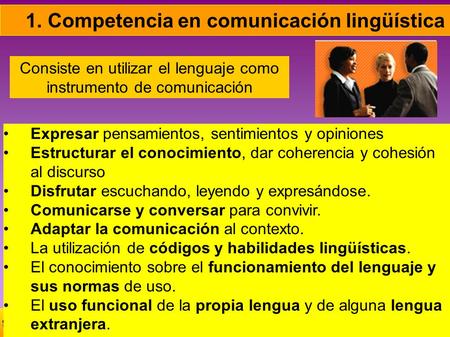 1. Competencia en comunicación lingüística