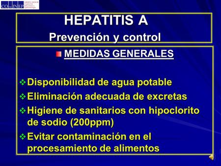 HEPATITIS A Prevención y control