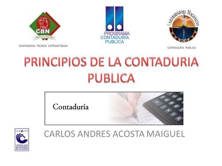 CARLOS ANDRES ACOSTA MAIGUEL CONTADURIA TECNICA SISTEMATIZADA CONTADURIA PUBLICA.