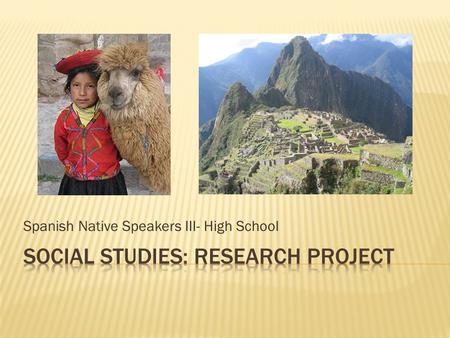 Social studies: Research project