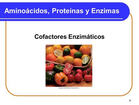1 Cofactores Enzimáticos Aminoácidos, Proteínas y Enzimas.