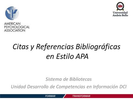 Citas y Referencias Bibliográficas en Estilo APA