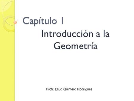 Introducción a la Geometría