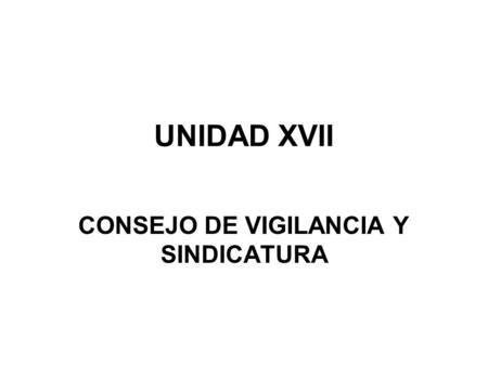 CONSEJO DE VIGILANCIA Y SINDICATURA