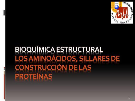 Esquema general.. Bioquímica ESTRUCTURAL Los aminoácidos, sillares de construcción de las proteínas.