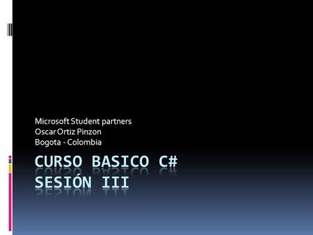 Microsoft Student partners Oscar Ortiz Pinzon Bogota - Colombia.