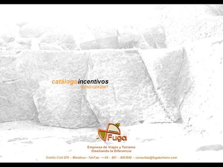 Catálogoincentivos MENDOZA2007 Emilio Civit 270 – Mendoza - Tel-Fax: ++54 – 261 – 4053842 –