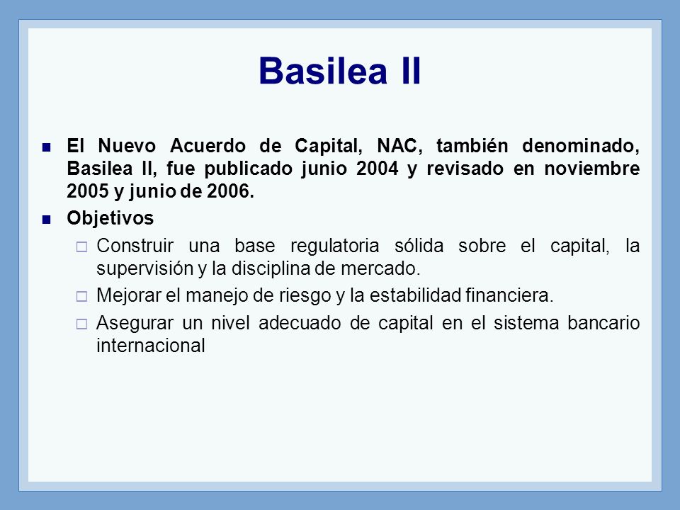 el nuevo acuerdo de capital de basilea