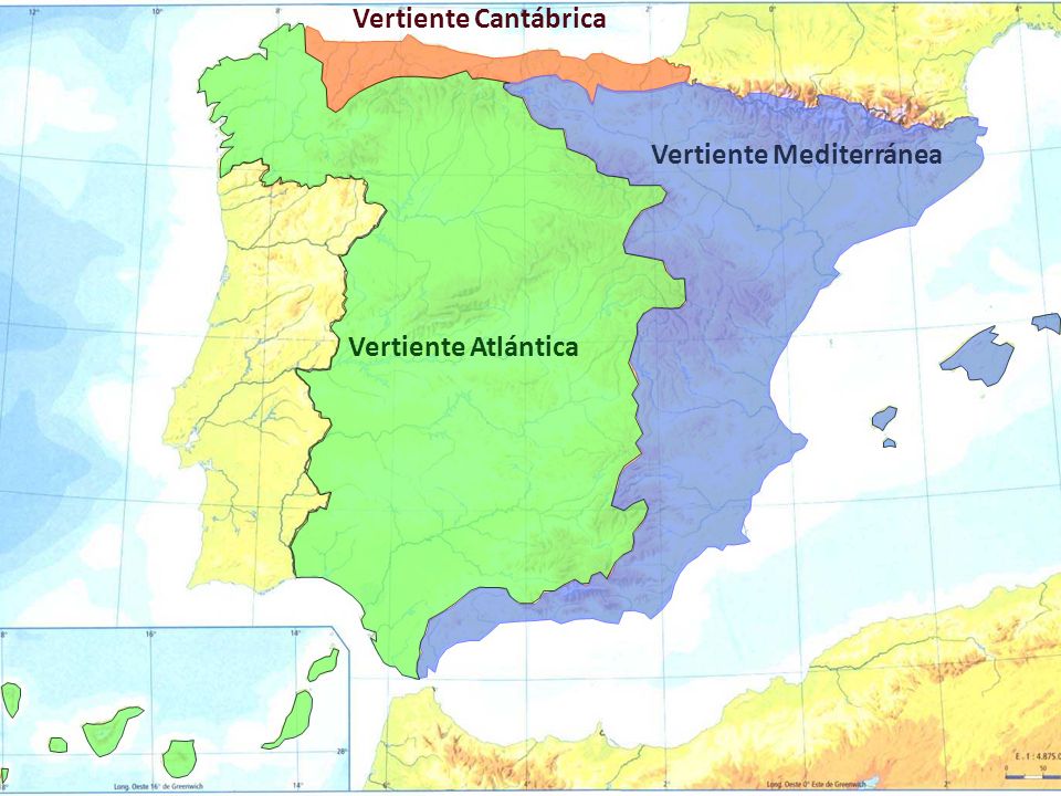 Resultado de imagen de vertientes de españa