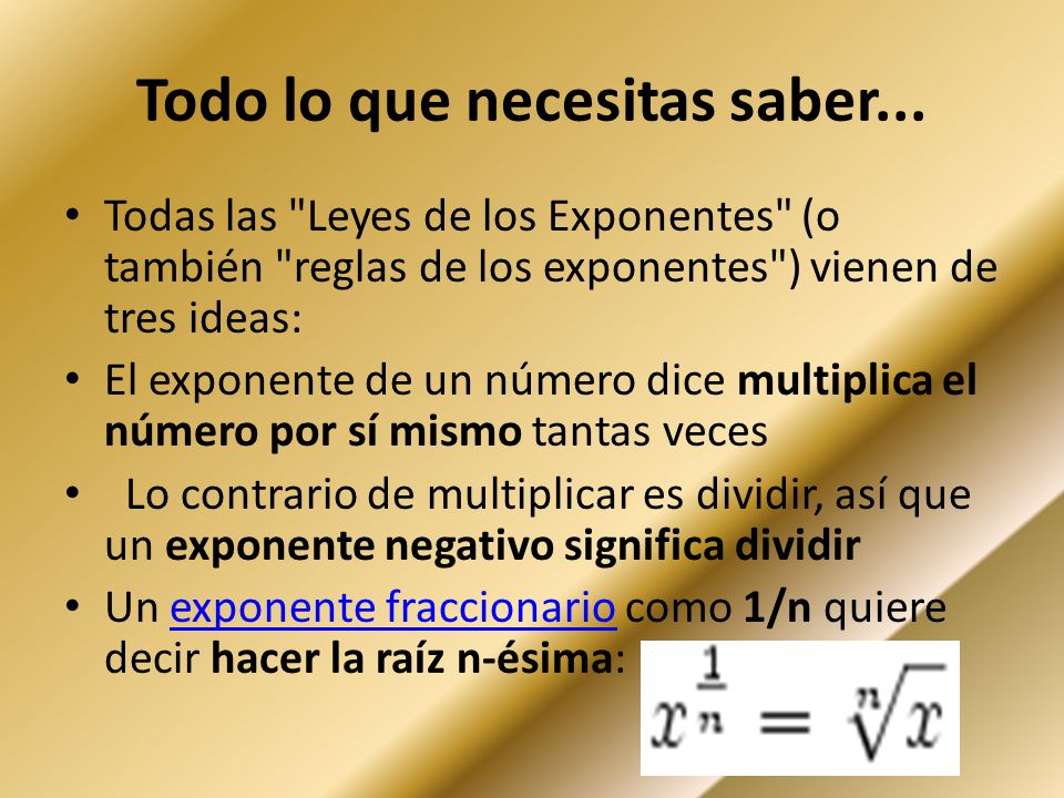 Los exponentes también se llaman potencias o índices - ppt Los exponentes también se llaman potencias o índices - ppt