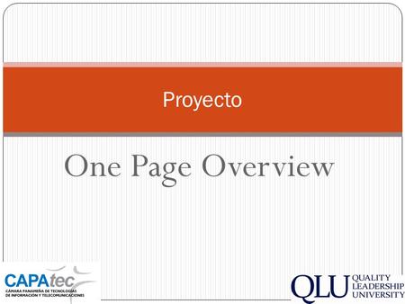 Proyecto One Page Overview.