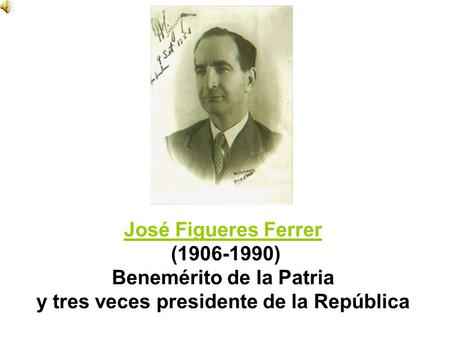 José Figueres Ferrer ...convoco a los costarricenses a volver al espíritu del 48. Sin campos de combates sangrientos, pero en campos de trabajo fecundos.