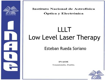 LLLT Low Level Laser Therapy Esteban Rueda Soriano.