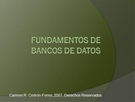 Carmen R. Cintrón-Ferrer, 2007, Derechos Reservados.