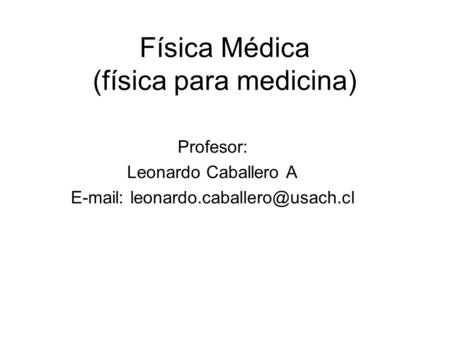 Física Médica (física para medicina)