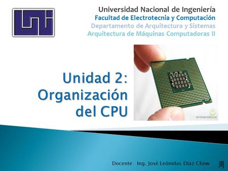 Unidad 2: Organización del CPU