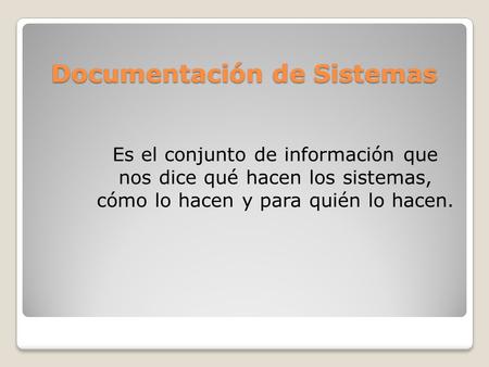 Documentación de Sistemas