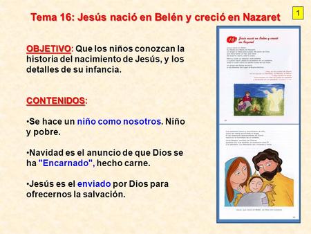 Tema 16: Jesús nació en Belén y creció en Nazaret