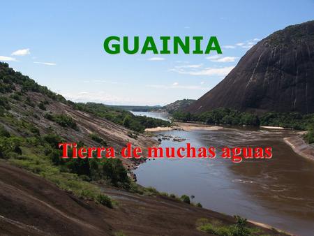 GUAINIA Tierra de muchas aguas. 107.000 Ha de Colonización Consolidada EXTENSION TERRITORIAL: 72.238 KM2 EQUIVALENTE AL 6,33% DEL TERRITORIO NAL. OCUPA.