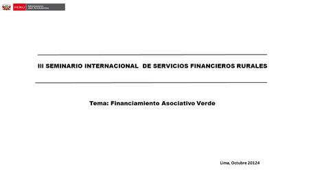 Tema: Financiamiento Asociativo Verde