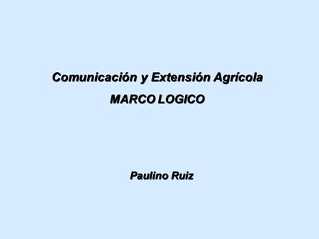Comunicación y Extensión Agrícola