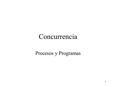 1 Concurrencia Procesos y Programas. 2 Establecer Comunicación entre procesos (memoria común)