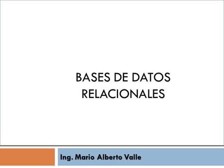 bases de Datos relacionales