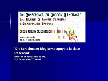“Die Sprachoase: Blog como apoyo a la clase presencial