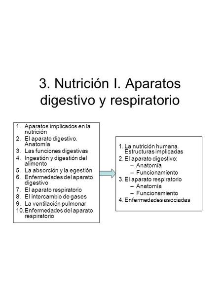 3. Nutrición I. Aparatos digestivo y respiratorio