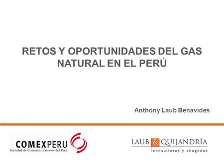 RETOS Y OPORTUNIDADES DEL GAS NATURAL EN EL PERÚ December, 2013 Anthony Laub Benavides.
