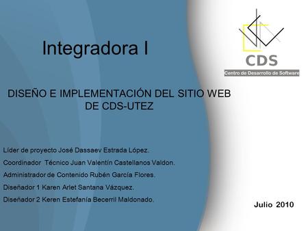 DISEÑO E IMPLEMENTACIÓN DEL SITIO WEB DE CDS-UTEZ