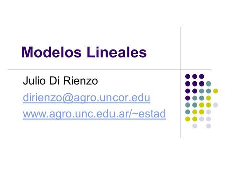Modelos Lineales Julio Di Rienzo
