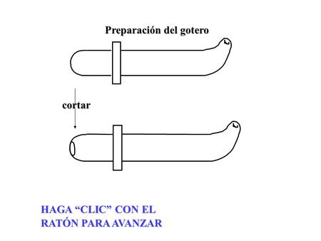 Cortar Preparación del gotero HAGA “CLIC” CON EL RATÓN PARA AVANZAR.