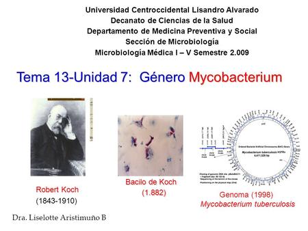 Tema 13-Unidad 7: Género Mycobacterium