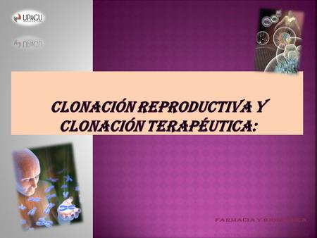 Clonación Reproductiva y Clonación Terapéutica: