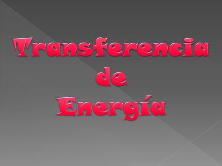 Transferencia de Energía.