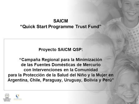 P royecto SAICM QSP: “Campaña Regional para la Minimización de las Fuentes Domésticas de Mercurio con Intervenciones en la Comunidad para la Protección.