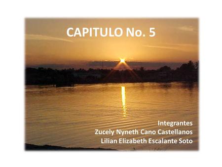 Integrantes Zucely Nyneth Cano Castellanos Lilian Elizabeth Escalante Soto CAPITULO No. 5.